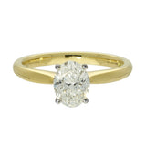 18ct Yellow Gold 1.01ct F VS1 Certificated Oval Cut Diamond Solitaire Ring