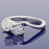 18ct White Gold Toi et Moi Pear Shape Diamond Ring