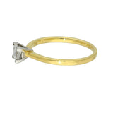 18ct Yellow Gold 0.39ct Princess Cut Diamond Solitaire Engagement Ring