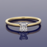 18ct Yellow Gold 0.39ct Princess Cut Diamond Solitaire Ring