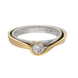 18ct Rose & White Gold 0.32ct Cert E/IF Contemporary Diamond Ring