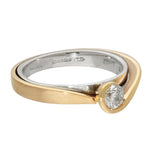 18ct Rose & White Gold 0.32ct Cert E/IF Contemporary Diamond Ring