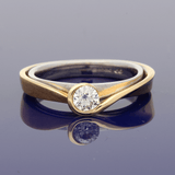 18ct Rose & White Gold 0.32ct E IF Certificated Contemporary Diamond Ring