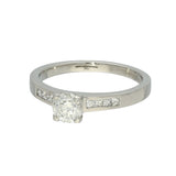 Platinum 0.50ct Diamond Solitaire Ring with Princess Cut Diamond Shoulders