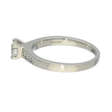 Platinum 0.50ct Diamond Solitaire Ring with Princess Cut Diamond Shoulders