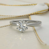 Platinum 1.17ct Round Brilliant Cut Diamond 6 Claw Solitaire Ring