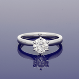 Platinum 1.17ct Round Brilliant Cut Diamond 6 Claw Solitaire Ring