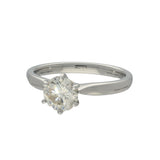 Platinum 1.17ct Round Brilliant Cut Diamond 6 Claw Solitaire Ring
