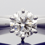 Platinum 1.17ct Round Brilliant Cut Diamond 6 Claw Solitaire Ring