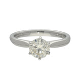 Platinum 1.17ct Round Brilliant Cut Diamond 6 Claw Solitaire Ring