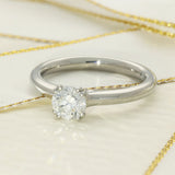 Platinum 0.70ct F SI1 Certificated Diamond Double Claw Solitaire Ring