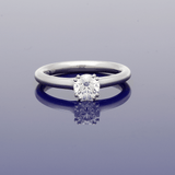 Platinum 0.70ct F SI1 Certificated Diamond Double Claw Solitaire Ring
