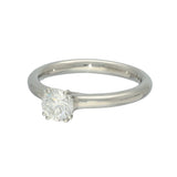 Platinum 0.70ct F SI1 Certificated Diamond Double Claw Solitaire Ring