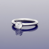 Platinum 0.70ct F SI1 Certificated Diamond Double Claw Solitaire Ring
