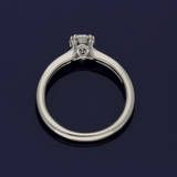 Platinum 0.70ct F SI1 Certificated Diamond Double Claw Solitaire Ring