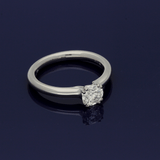 Platinum 0.70ct F SI1 Certificated Diamond Double Claw Solitaire Ring