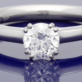 Platinum 0.70ct F SI1 Certificated Diamond Double Claw Solitaire Ring
