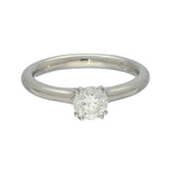 Platinum 0.70ct F SI1 Certificated Diamond Double Claw Solitaire Ring