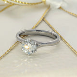18ct White Gold 1.02ct Diamond 6 Claw Solitaire Engagement Ring