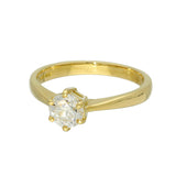 18ct Yellow Gold 0.70ct F SI2 Certificated Diamond 6 Claw Solitaire Engagement Ring