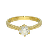 18ct Yellow Gold 0.70ct F SI2 Certificated Diamond 6 Claw Solitaire Engagement Ring