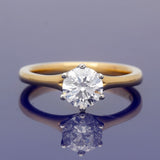 18ct Yellow Gold 1.01ct E VS2 Certificated Diamond 6 Claw Solitaire Ring