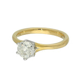 18ct Yellow Gold 1.01ct E VS2 Certificated Diamond 6 Claw Solitaire Ring
