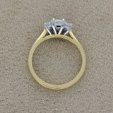 18ct Yellow Gold 0.84ct Total Certificated Emerald Cut Diamond Trilogy Ring