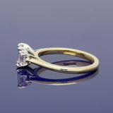 18ct Yellow Gold 0.84ct Total Certificated Emerald Cut Diamond Trilogy Ring