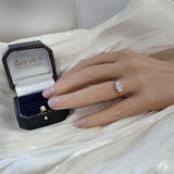 18ct Yellow Gold 0.84ct Total Certificated Emerald Cut Diamond Trilogy Ring