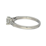 Platinum 0.71ct G SI2 Certificated Diamond Ring with Tapered Baguette Shoulders