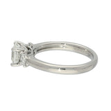 Platinum 1.04ct H VVS1 Certificated Asscher Cut & 0.31ct Princess Cut Diamond Trilogy Ring