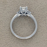 Platinum 1.04ct H VVS1 Certificated Asscher Cut & 0.31ct Princess Cut Diamond Trilogy Ring