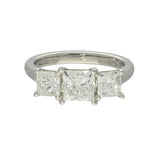 Platinum 2.93ct Princess Cut Diamond Trilogy Ring