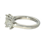 Platinum 2.93ct Princess Cut Diamond Trilogy Ring