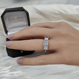 Platinum 2.93ct Princess Cut Diamond Trilogy Ring