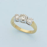18ct Yellow Gold 1.48ct Total Diamond Trilogy Ring