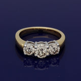 18ct Yellow Gold 1.48ct Total Diamond Trilogy Ring