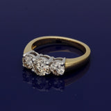 18ct Yellow Gold 1.48ct Total Diamond Trilogy Ring