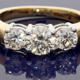 18ct Yellow Gold 1.48ct Total Diamond Trilogy Ring