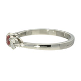 Platinum 0.25ct Pink Diamond & 0.35ct White Diamond Trilogy Ring