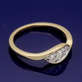18ct Yellow Gold 0.20ct Diamond Trilogy Twist Ring