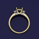 18ct Yellow Gold Teal Indicolite Tourmaline & Diamond Trilogy Ring