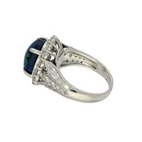 Platinum 3.91ct Black Opal and 1.5ct Diamond Cocktail Ring
