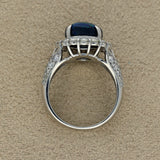 Platinum 3.91ct Black Opal and 1.5ct Diamond Cocktail Ring