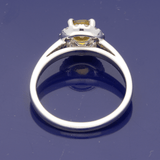 Platinum Yellow Sapphire & Diamond Halo Ring