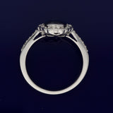 18ct White Gold 2.37ct Oval Sapphire and Diamond Halo Ring