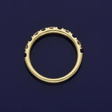 18ct Yellow Gold Sapphire & Diamond 3mm Half Eternity Ring