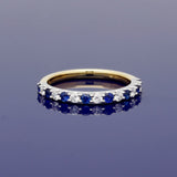 18ct Yellow & White Gold Sapphire & Diamond Half Eternity Ring