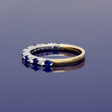 18ct Yellow & White Gold Sapphire & Diamond Half Eternity Ring